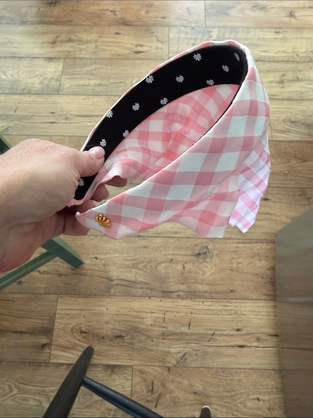 Lele Sadoughi Jackie Check Hankerchief Headband NWOT - Picture 5 of 7